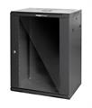 Rack a parete 15 unità 600x450x790 con 1 ventola e 4 montanti, laterali removibili, colore nero