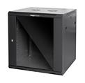 Rack a parete 15 unità 600x600x790 con 2 ventole e 4 montanti, laterali removibili, colore nero