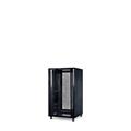 Rack a pavimento 18 unità 600x600x900 con 2 ventole, 4 ruote e 4 montanti, laterali removibili, colore nero