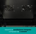 Rack a pavimento 22 unità 600x600x1100 con 2 ventole, 4 ruote e 4 montanti, laterali removibili, colore nero