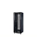 Rack a pavimento 27 unità 600x600x1400 con 2 ventole, 4 ruote e 4 montanti, laterali removibili, colore nero