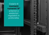 Rack a pavimento 27 unità 600x600x1400 con 2 ventole, 4 ruote e 4 montanti, laterali removibili, colore nero