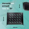 Mensola a sbalzo 2U per Rack 19 prof. 350 mm, col. nero