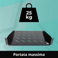 Mensola a sbalzo 2U per Rack 19 prof. 350 mm, col. nero