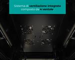 Rack a pavimento 37 unità 600x800x1800 con 4 ventole, 4 ruote e 4 montanti, laterali removibili, colore nero