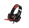 Cuffie e microfono gaming con attacco USB e jack audio da 3,5mm colore nero/rosso