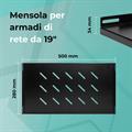 Mensola fissa per armadi rack 19 profondità 280mm, colore nero